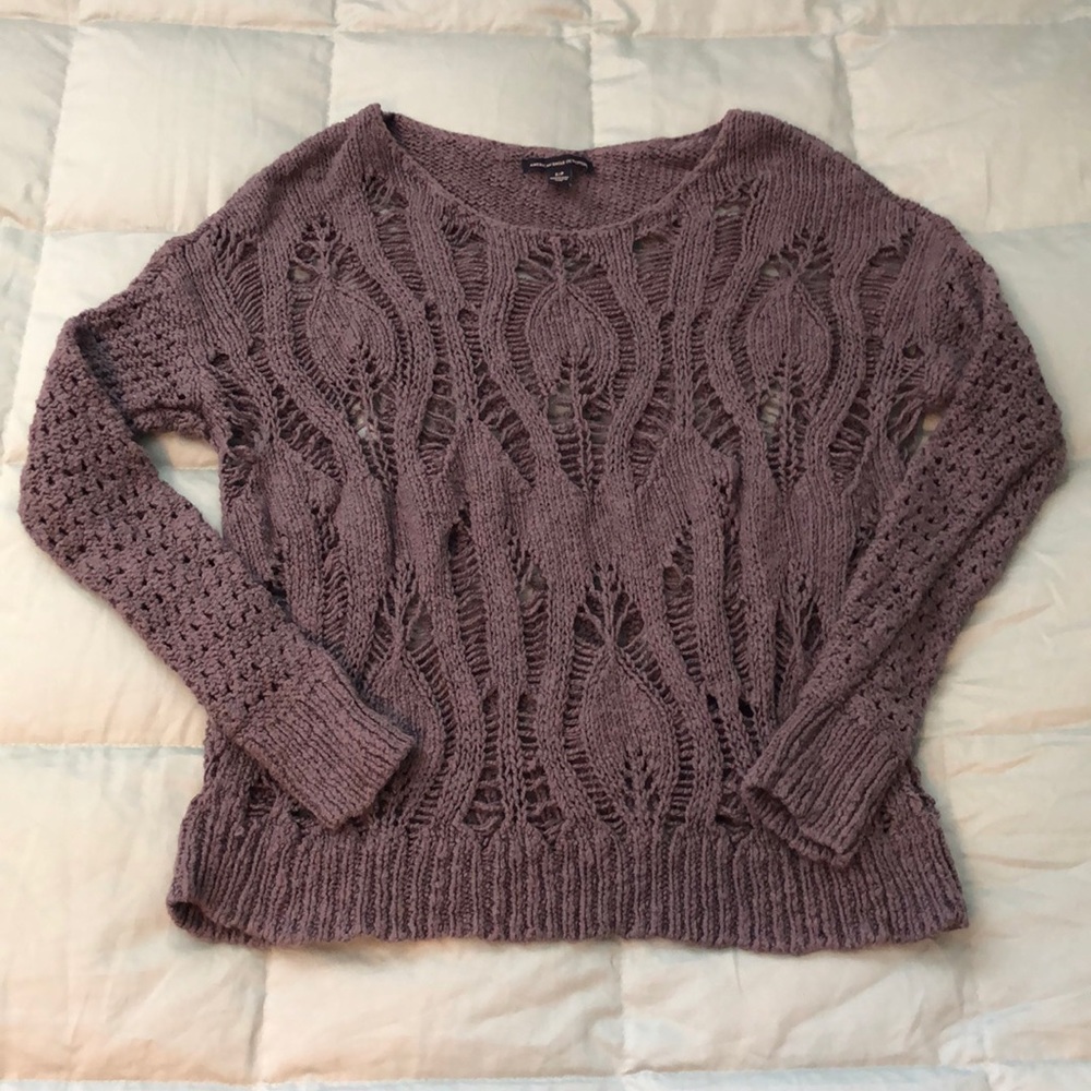 Dark Grey Knit Sweater - American Eagle